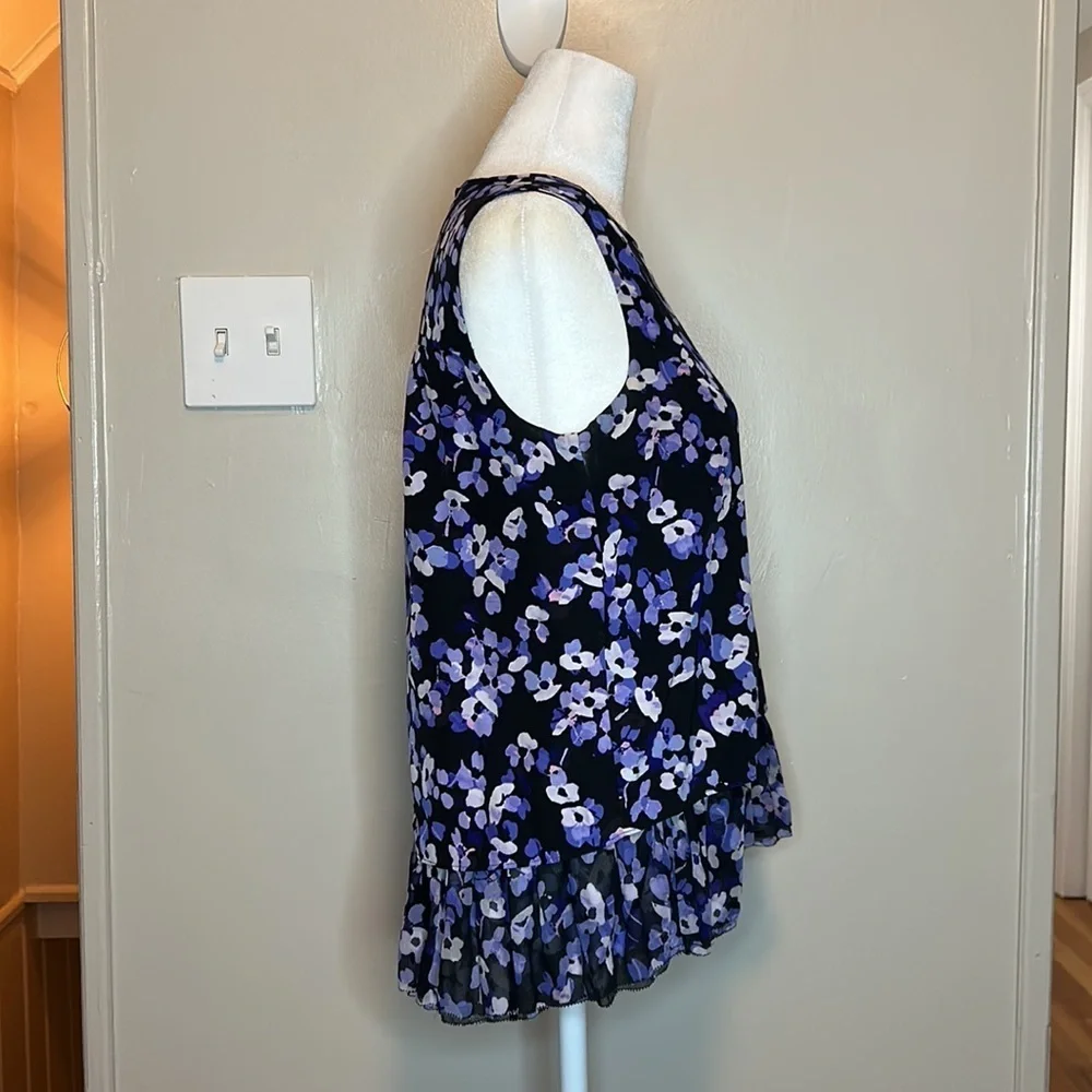 Kate Spade Floral Hydrangea Silk Double Layer Tank Size Extra Small